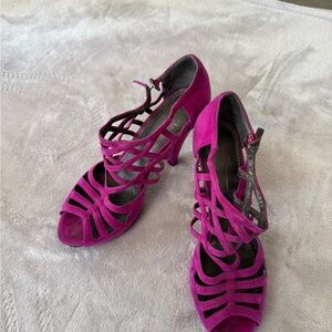 Paolo Fuchsia Strappy Heels